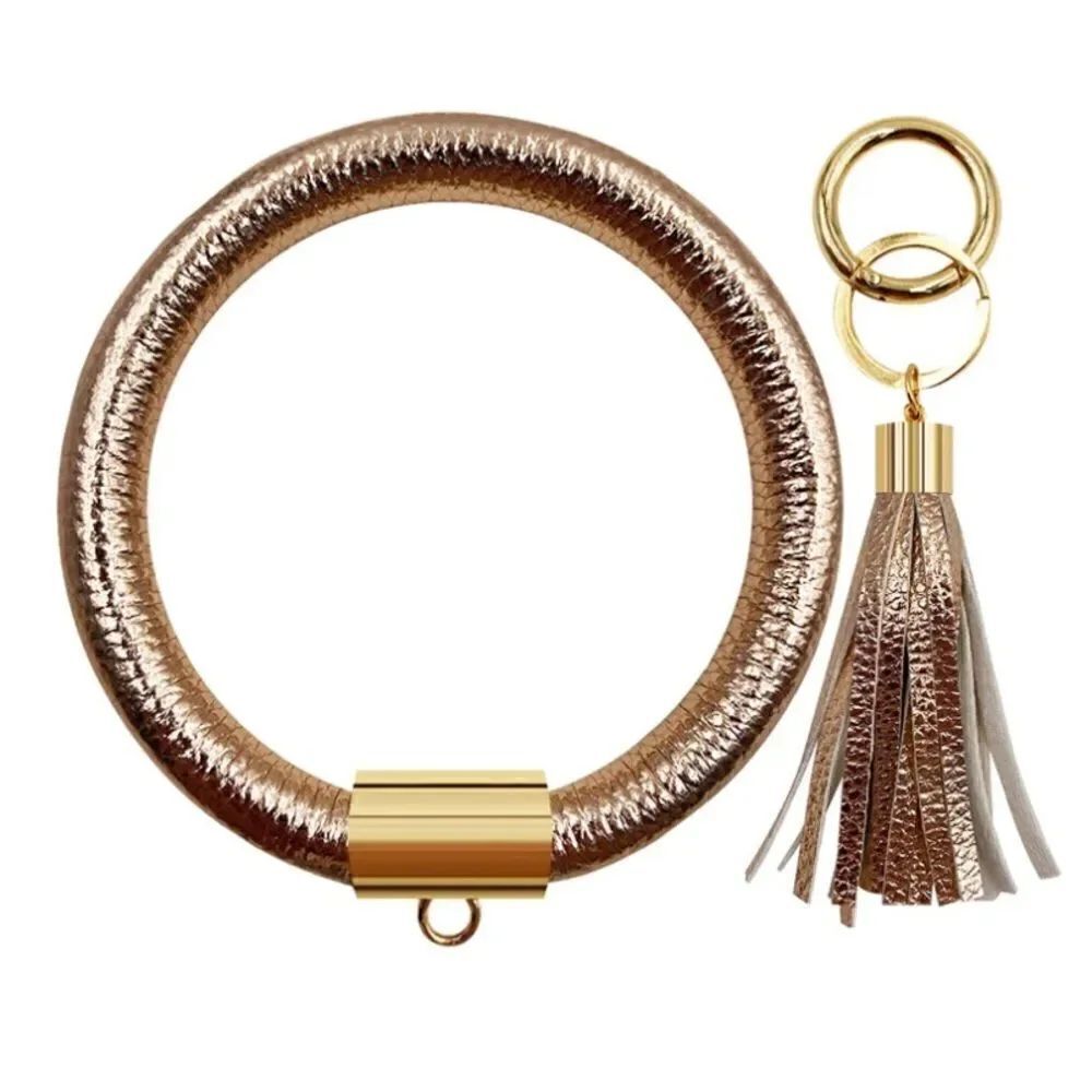 Champagne key ring bracelet 